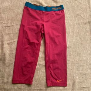 Pink Nike Pro Capri Leggings
